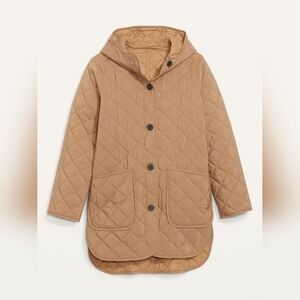 Quilted Long-Line Hooded Liner Jacket for Women